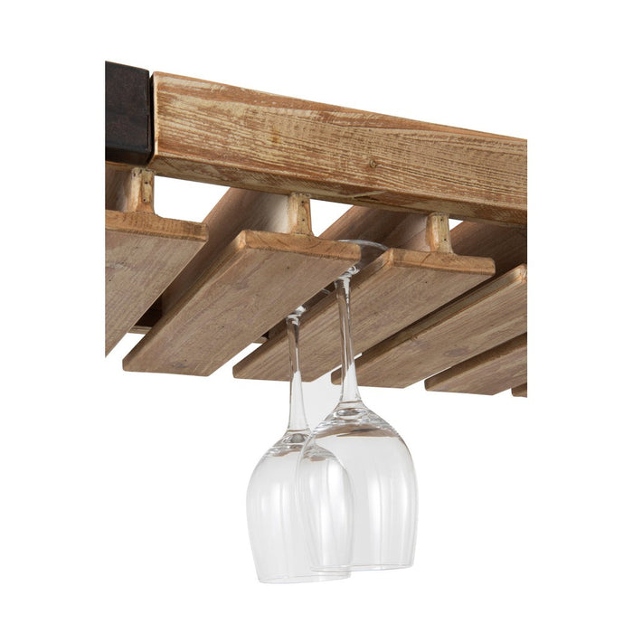 Wijnrek Hout Metaal Zwart 38x114 cm-Wijnrekken-J-Line