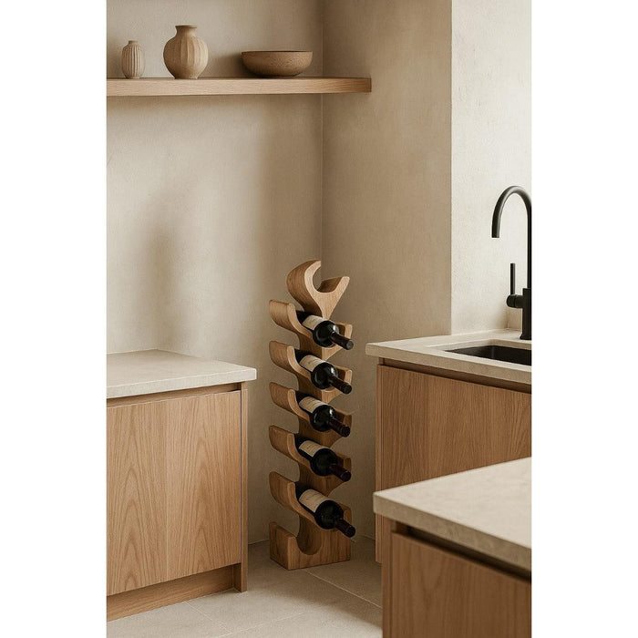 Wijnrek Suar Winerack Suar hout Naturel hout 25x18 cm-Wijnrekken-Livingfurn