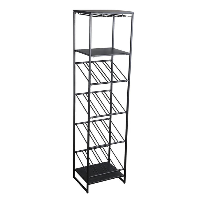 Opbergkast Kast Vakkenkast Glas Zwart-Opbergkasten-PTMD