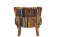 Zetel Chindi hout/textiel mix-Eetkamerstoelen-J-Line