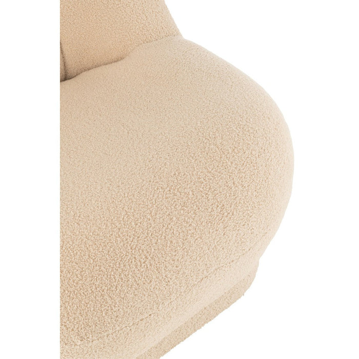 Zetel Teddy bouclé warm beige-Krukjes-J-Line