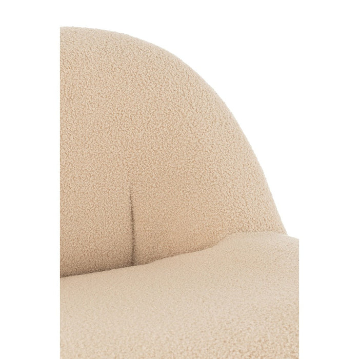 Zetel Teddy bouclé warm beige-Krukjes-J-Line