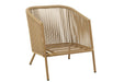 Zetel+kussens 1persoon metaal/touw beige-Fauteuils-J-Line