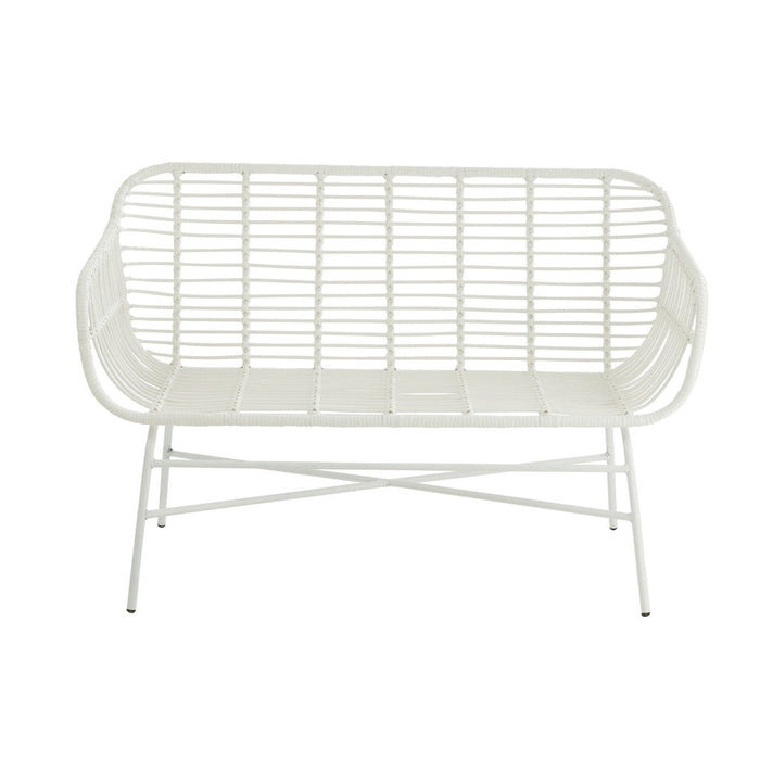 Zitbank Celeste buiten metaal/rattan wit-Tuinbanken-J-Line