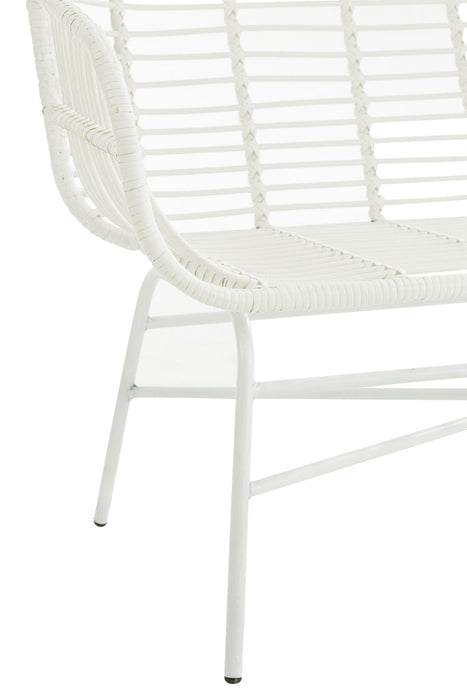 Zitbank Celeste buiten metaal/rattan wit-Tuinbanken-J-Line