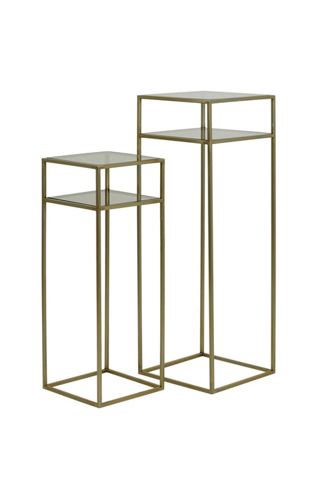 Zuil Bilo - Goud - Set-Plantenstandaards-Light & Living