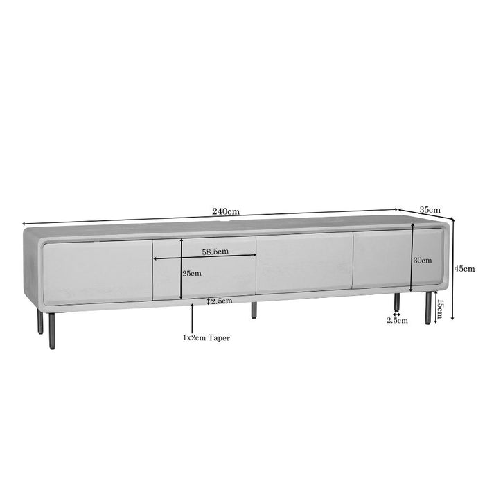 Zwevend tv meubel Allure Zand Mangohout 240 cm
