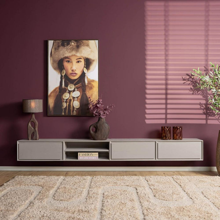 Zwevend tv meubel Ambiance Taupe - 240 cm-TV-meubels-Starfurn