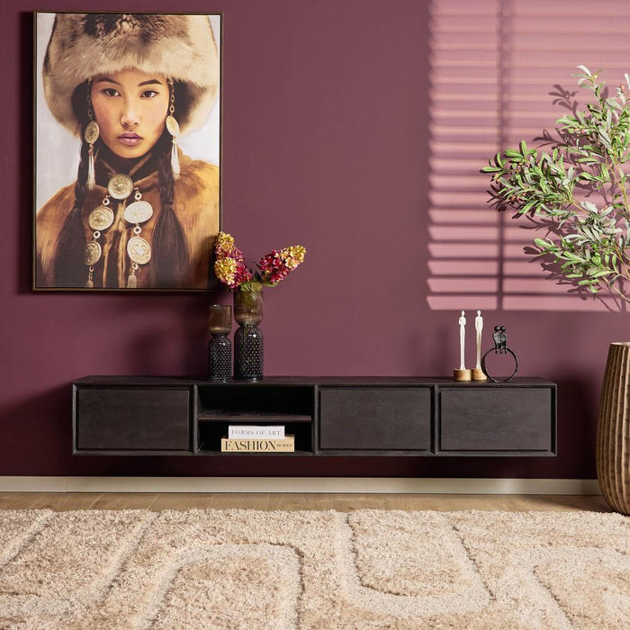 Zwevend tv meubel Ambiance Zwart - 200 cm-TV-meubels-Starfurn