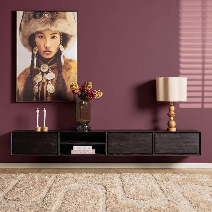 Zwevend tv meubel Ambiance Zwart - 240 cm-TV-meubels-Starfurn