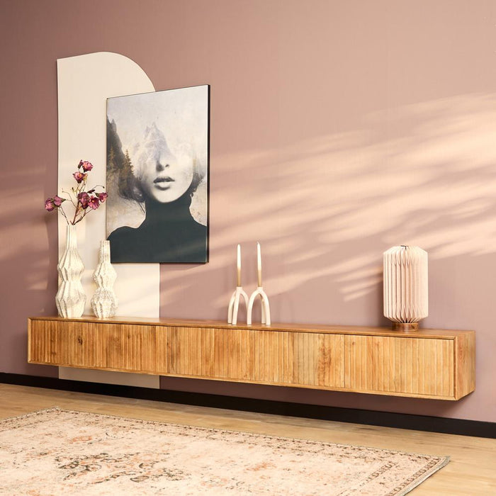 Zwevend tv meubel Madison Naturel - 280 cm-TV-meubels-Starfurn