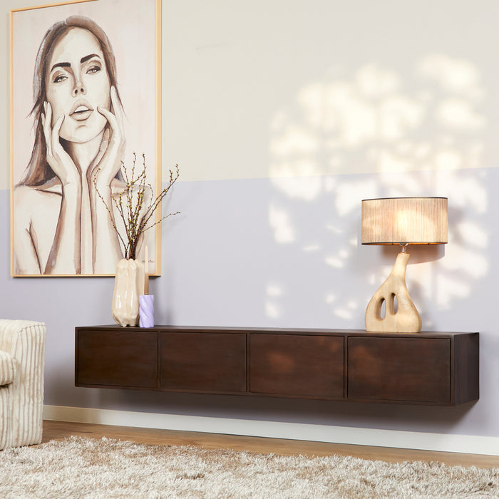 Zwevend tv meubel Vision Walnut | 200 cm-TV-meubels-Starfurn