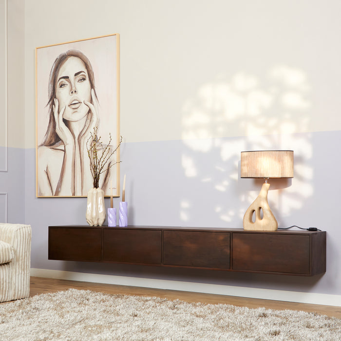 Zwevend tv meubel Vision Walnut | 240 cm-TV-meubels-Starfurn