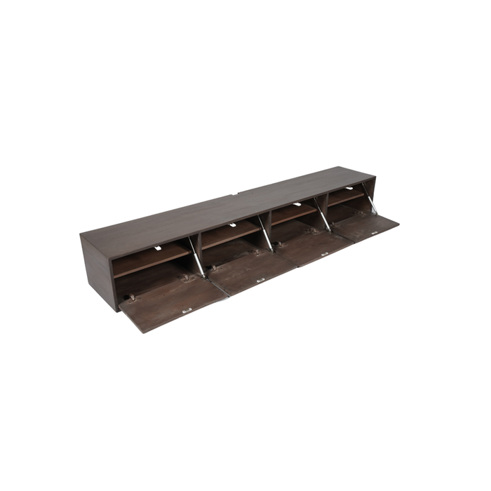 Zwevend tv meubel Vision Walnut | 240 cm-TV-meubels-Starfurn