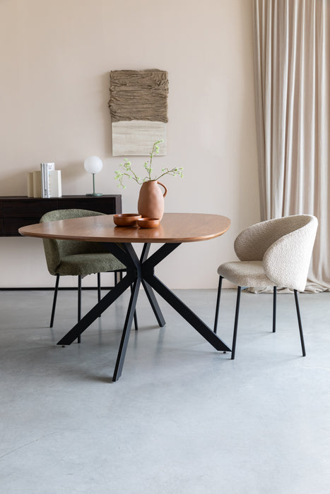 Eettafel Chase Table MDF, Metaal Beige 110x110, sfeerbeeld 7