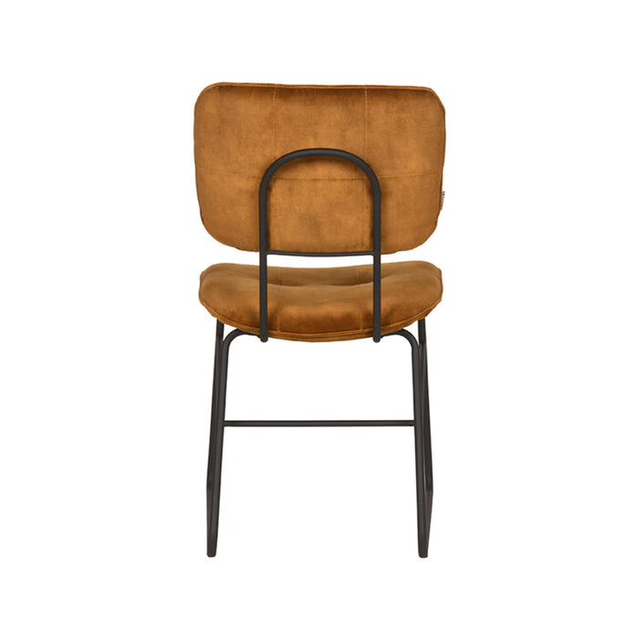 LABEL51 Eetkamerstoel Dez - Oker - Velours - Zwart Metalen Frame
