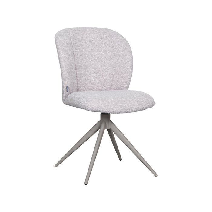 LABEL51 Eetkamerstoel Kimo - Naturel - Boucle - Taupe Metalen Frame