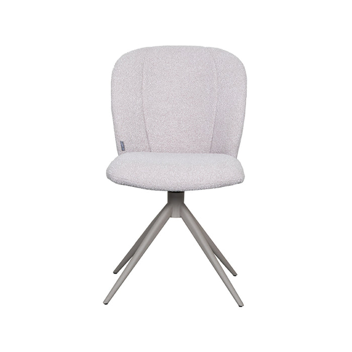 LABEL51 Eetkamerstoel Kimo - Naturel - Boucle - Taupe Metalen Frame