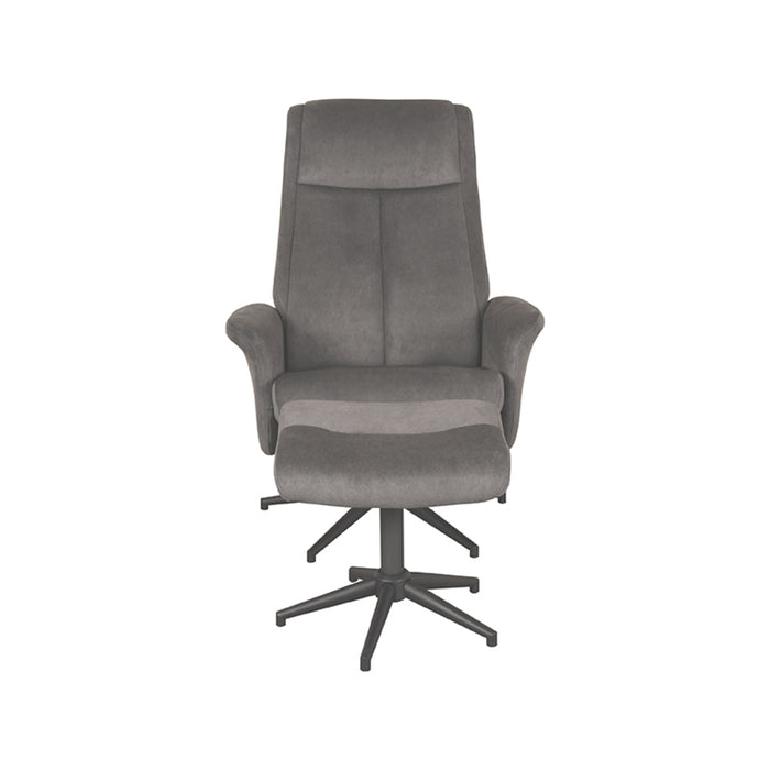 LABEL51 Fauteuil Bergen - Naturel - Velvet - Incl. Hocker
