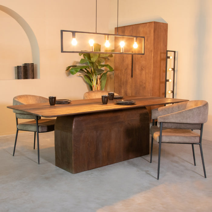 LABEL51 Eetkamertafel Owen - Espresso - Mangohout - 200 cm