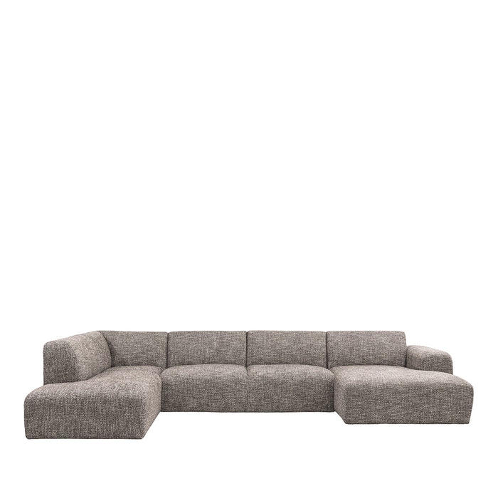 Hoekbank Verona Geweven Beige Links Taupe Silencio, hoofdfoto