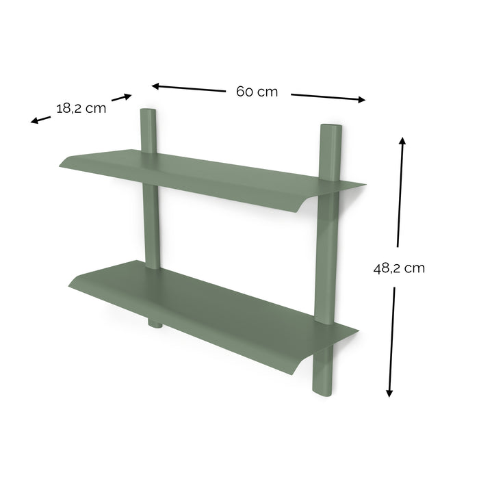 x OnMateria - HOLA 3 Wandplank - Dusty Green Spinder Design-Wandplanken-Spinder