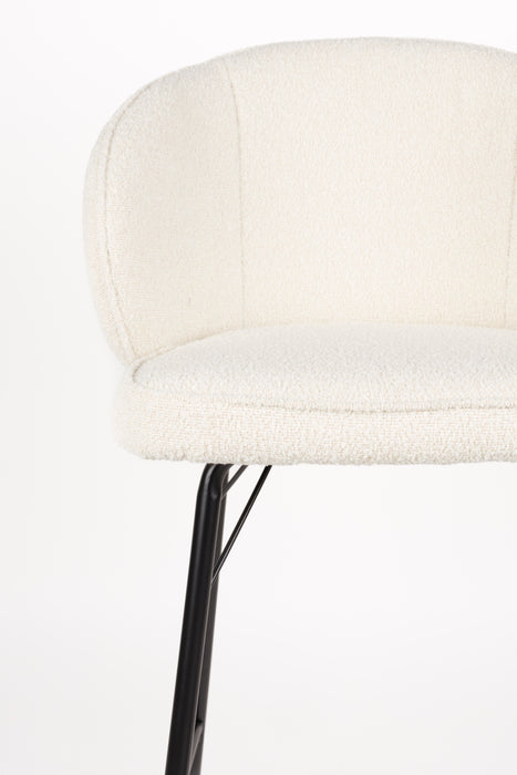 Barkruk Joa Barstool Polyester, Metaal Wit 75cm, sfeerbeeld 2